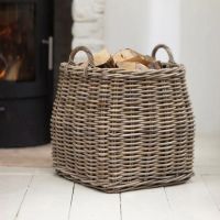 Woven Rattan Tapered Log Basket