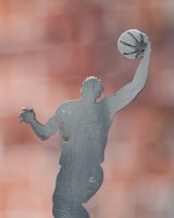 Basketball Player Artistic Plant Pot Spike - Set of Two Natural close up