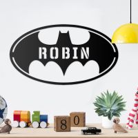 "Batman" Personalised Wall Art in a Child Play Room "Batman" Personalised Wall Art in a Child Play Room