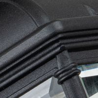 "Mentmore" Traditional Porch Lantern in Midnight Black Close Up Detail