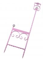 Pink Wrought Iron Boot scraper with hand painted ceramic balls