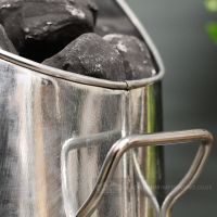 Detailed image of support handle on fireside coal Hod Detailed image of support handle on fireside coal Hod