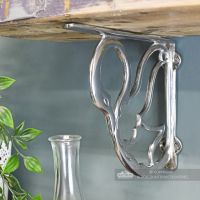 "Coscoroba" Bright Chrome Swan Shelf Bracket 17cm x 20cm