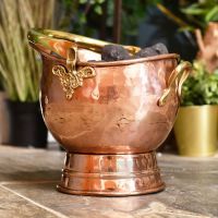 Copper and Brass Coal Bucket