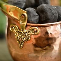 Close-up of the brass Handle