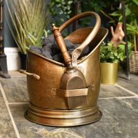 Antique Bronze Coven coal scuttle with shovel Antique Bronze Coven coal scuttle with shovel