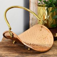 Polished Copper Match holder with brass handle & Feet 