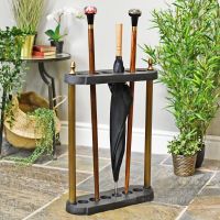 Traditional entryway umbrella stand with six umbrella slots. 