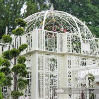 "The Royal Alexandria" Wrought Iron Gazebo in a Cream Finish