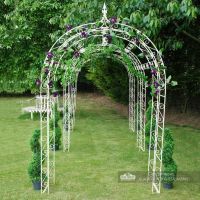 Cream tubular iron rose arch (3 Arches)