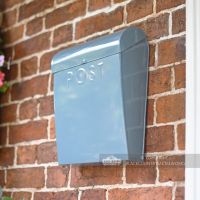 “April Showers” Slate Blue Contemporary Post Box