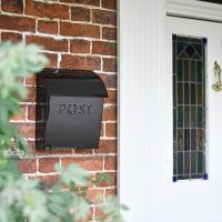 Black Metal wall mounted post box