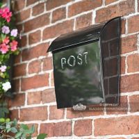 "Cityscape" Black Contemporary Post Box With Lock