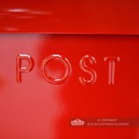 Embossed letter box with word POST Embossed letter box with word POST