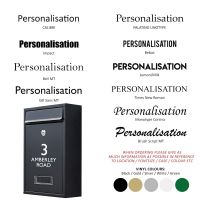 Personalisation options for modern minimalist wall mounted post box Personalisation options for modern minimalist wall mounted post box