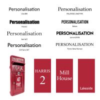 Post Box Personalisation available in selected fonts