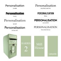 Post Box Personalisation available in selected fonts