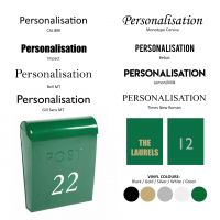 Green post box customisation options Green post box customisation options