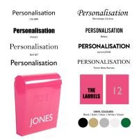Pink post box customisation options Pink post box customisation options