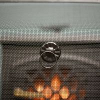 Close up of black handle