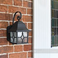 Outdoor porch light finished in black Outdoor porch light finished in black