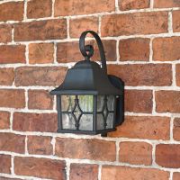 Wall mounted black garden wall lantern Wall mounted black garden wall lantern