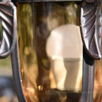 Antique Glass close up on pillar lantern Antique Glass close up on pillar lantern