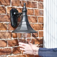 Domed glass on black classic lantern