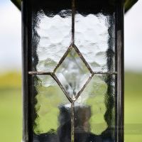 Diamond shape pattern on mottled glass 