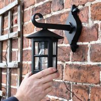 Black Cylinder Porch Lantern in Situ Black Cylinder Porch Lantern in Situ