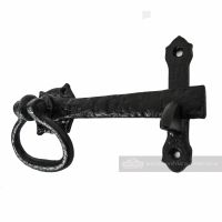 Black Cast Iron Ovate Handle Door Latch