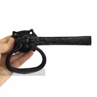 Black Cast Iron Ovate Handle Door Latch