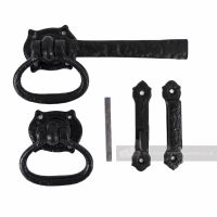 Black Cast Iron Ovate Handle Door Latch