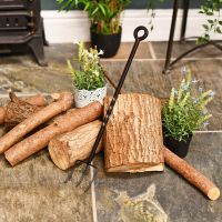 Fireplace accessory toasting fork finished in black