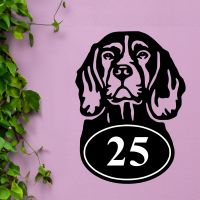 Beagle Dog Iron House Number Sign  Beagle Dog Iron House Number Sign