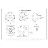 Beaufort Octagonal Centre Door Knob Dimensions Diagram
