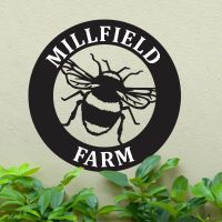 Steel Bumblebee House Name Sign Steel Bumblebee House Name Sign