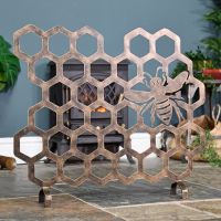 Antique Gold Bee Bee Fireguard in Situ