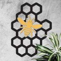 Gold & Black Bee Honeycomb in situ 