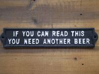 Humorous Beer Iron Sign in Black