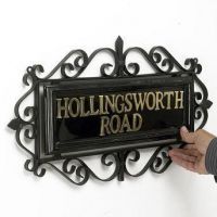 "Belgravia" Ornate Wrought Iron Scrolled Sign to Scale "Belgravia" Ornate Wrought Iron Scrolled Sign to Scale