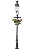 Belgravia Lamp Post 4.1m with Flower Basket Finished in Black