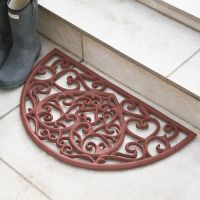 "Belleview" Half Moon Heart Doormat in Situ by the Door