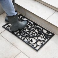 "Belleview" Rectangle Heart Doormat to Scale