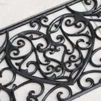Ornate Heart Design on the "Belleview" Rectangle Heart Doormat