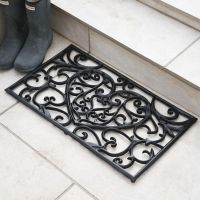 "Belleview" Rectangle Heart Doormat in Situ by the Door