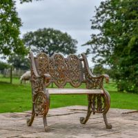"Serpent" Rustic Cast Iron Gothic Bench