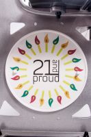 Custom Bench finished in silver with personalised disk Custom Bench finished in silver with personalised disk