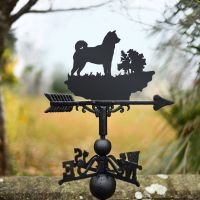 Akita dog Weathervane in Garden Akita dog Weathervane in Garden