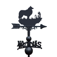 Rough Collie Weathervane on White Background